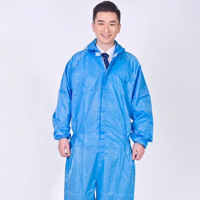 優(yōu)質(zhì)藍(lán)色白色條紋防靜電服 可定做