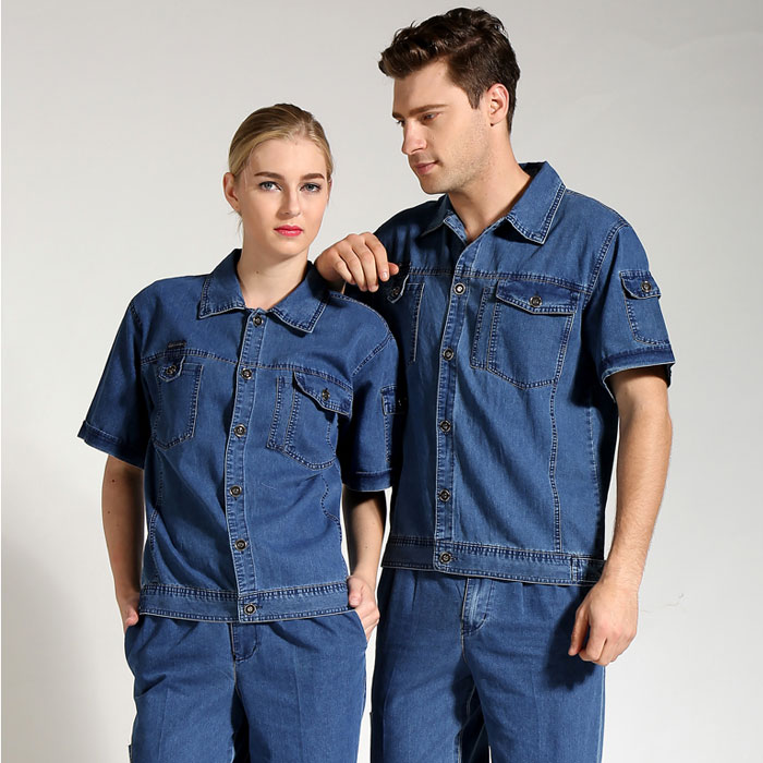 工地工人施工服 薄款長(zhǎng)袖牛仔工服 JL-GC019